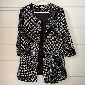 Louella Black and White Geometric Patterned Jacket, Women’s M